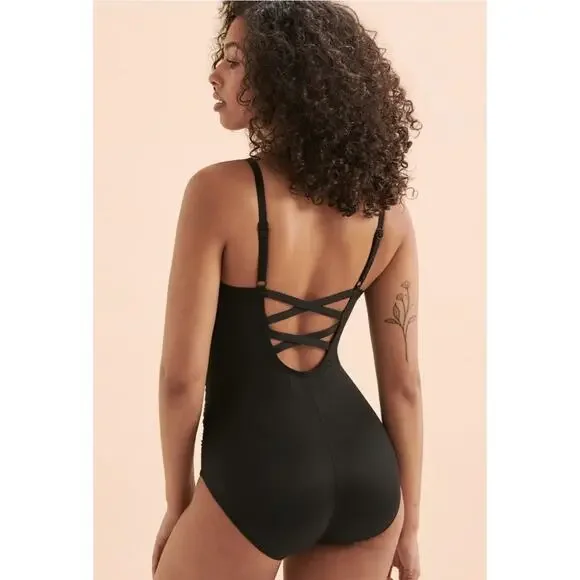 Miraclesuit Precioso Temptation DD Cup One-piece Swimsuit, Black Multicolor 14 - Picture 6 of 13